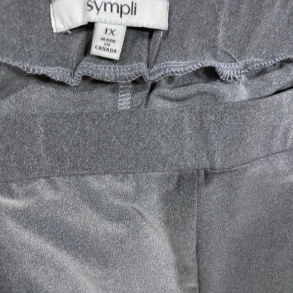 Sympli Gray Cropped Pants with White Stripe - Picture 4 of 8